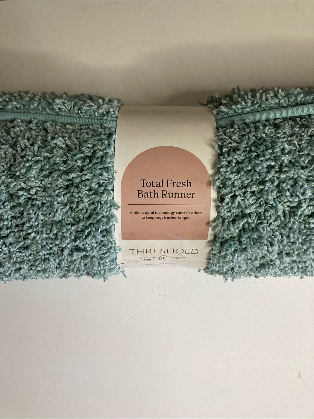 Threshold Total Fresh Bath Runner 22” x 60” Antimicrobial Blue CICLO Polyester